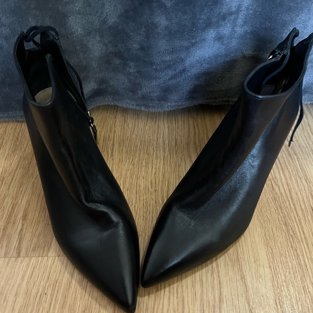Stuart Weitzman Sleek Black Leather Booties